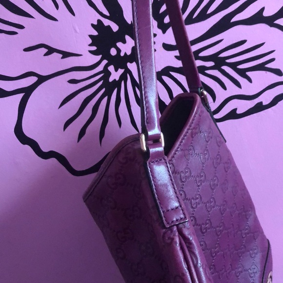 Purple leather authentic guccisima gucci bag rare! - Picture 13 of 14
